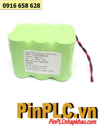 Pin sạc 7.2v SC2000mAh; Pin sạc NiMh NiCd 7.2v SC2000mAh; Pin sạc khối 7.2v SC2000mAh